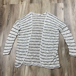 Striped Green & Cream Colored Sweater